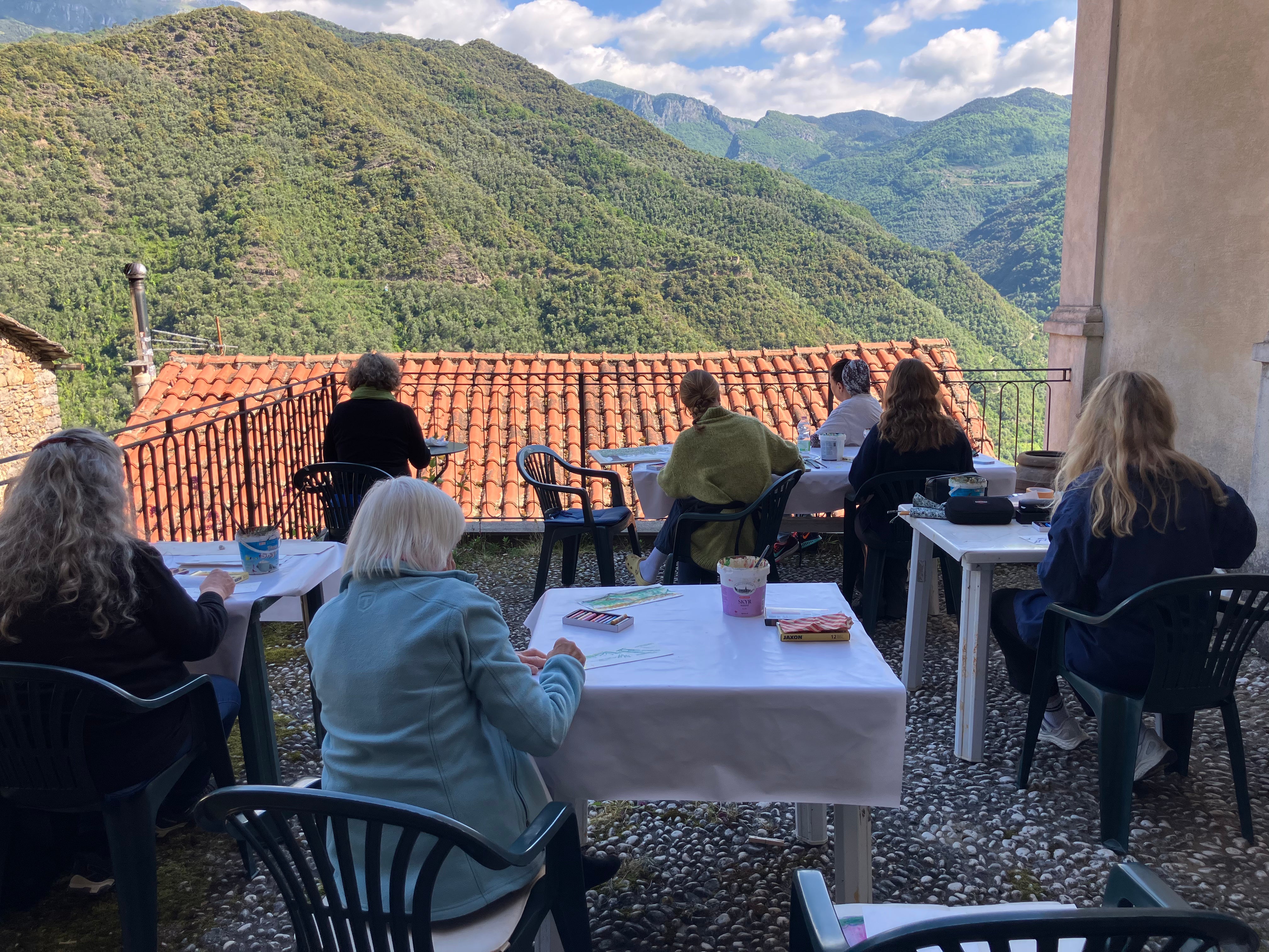 Malekursus i Castelvittorio med Hanne Bøgesvang