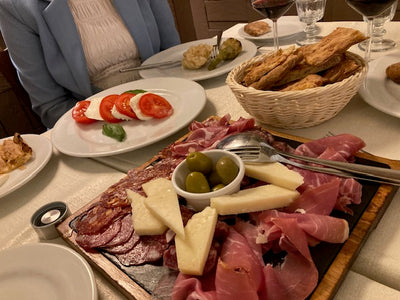 Middag under malekursus i Italien