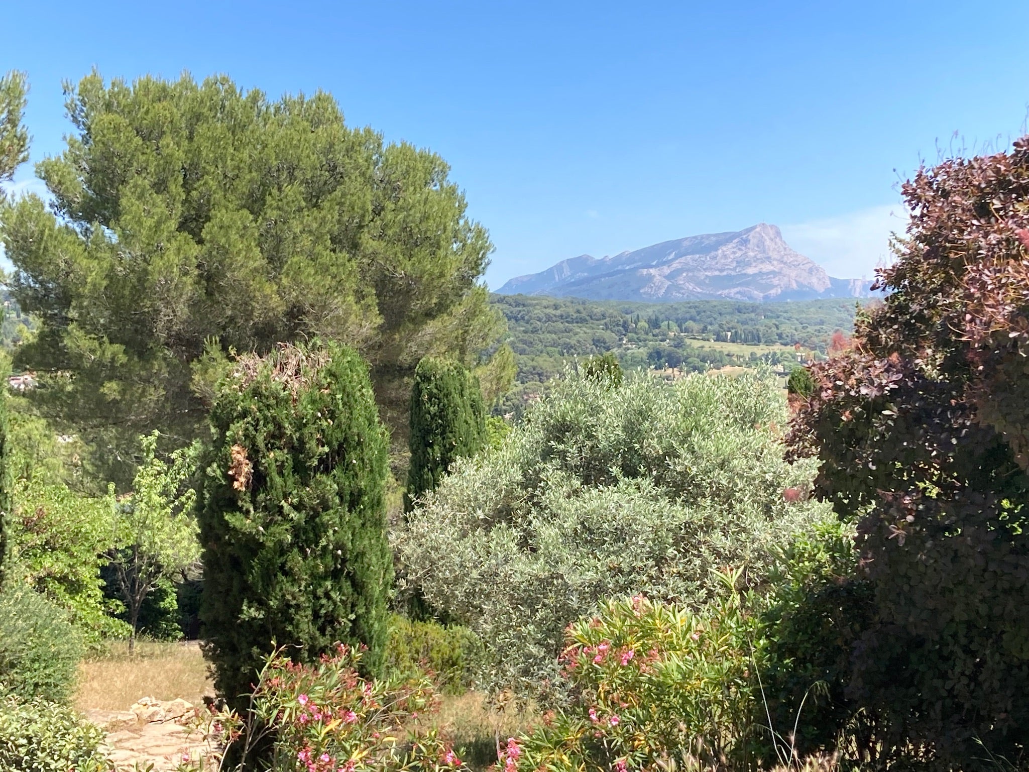 Udsigt til Cezanne motiv Mont Victoire