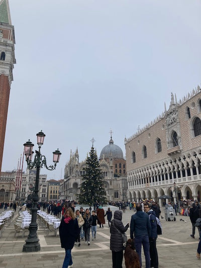 Rejsegruppe på sightseeing under nytårsrejse til Venedig